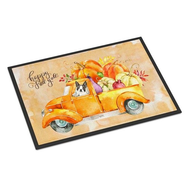 Carolines Treasures Carolines Treasures CK2610JMAT 24 x 36 in. Fall Harvest Boston Terrier Indoor or Outdoor Mat CK2610JMAT - main